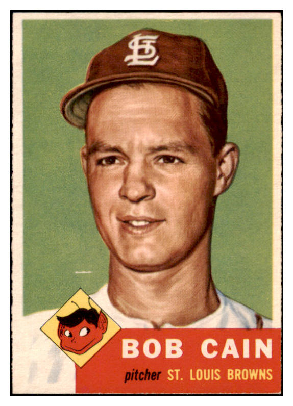 1953 Topps Baseball #266 Bob Cain Browns EX 519758