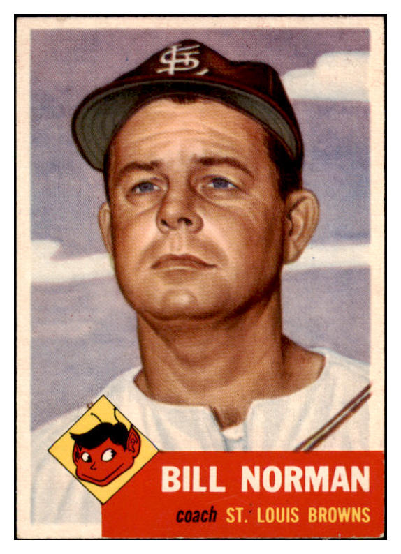 1953 Topps Baseball #245 Bill Norman Browns EX-MT 519772