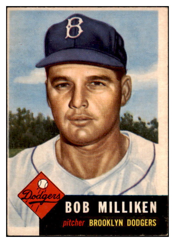 1953 Topps Baseball #221 Bob Milliken Dodgers VG-EX 519798