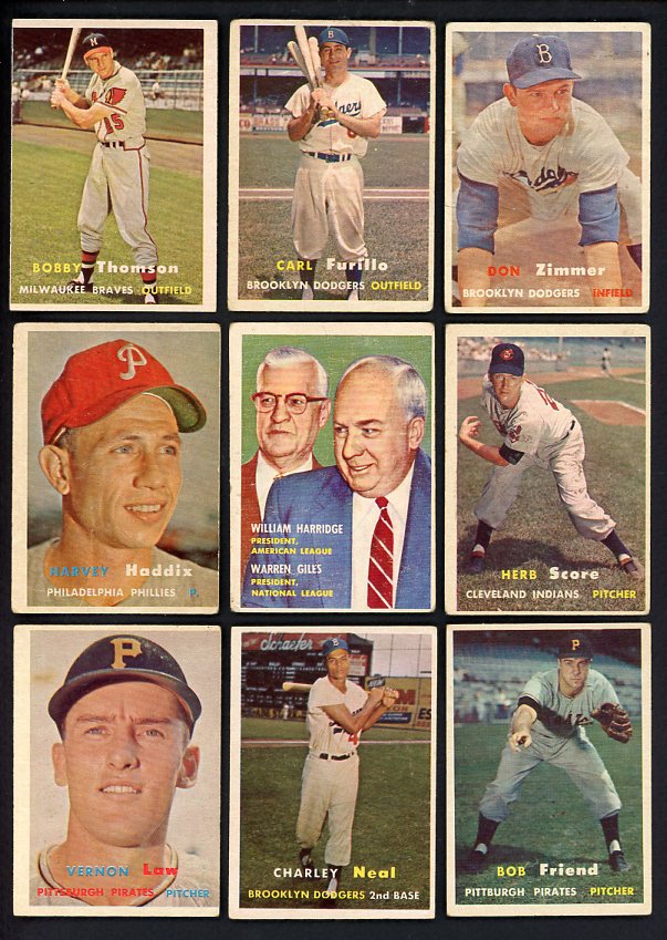 1957 Topps Set Lot 113 Diff Bargain Grade Furillo Zimmer 519802