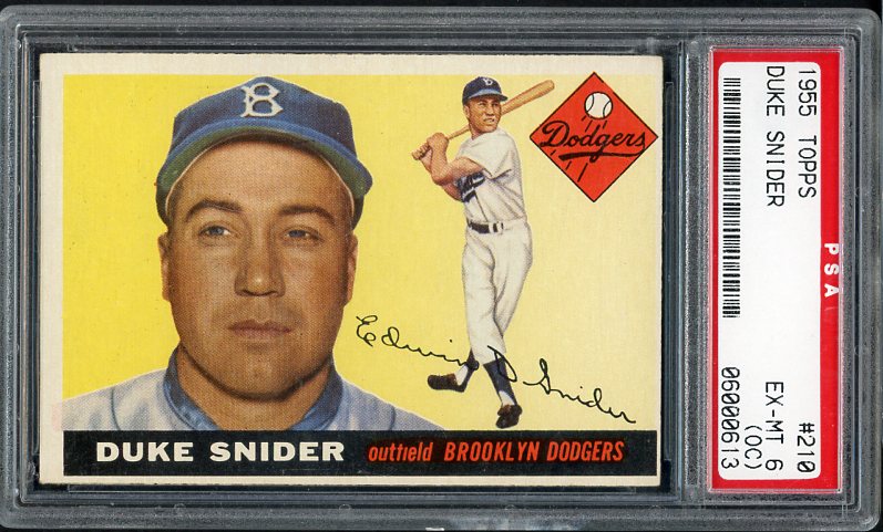 1955 Topps Baseball #210 Duke Snider Dodgers PSA 6 EX-MT oc 519810