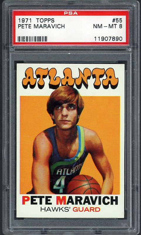 1971 Topps Basketball #055 Pete Maravich Hawks PSA 8 NM/MT 519811