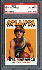 1971 Topps Basketball #055 Pete Maravich Hawks PSA 8 NM/MT 519811