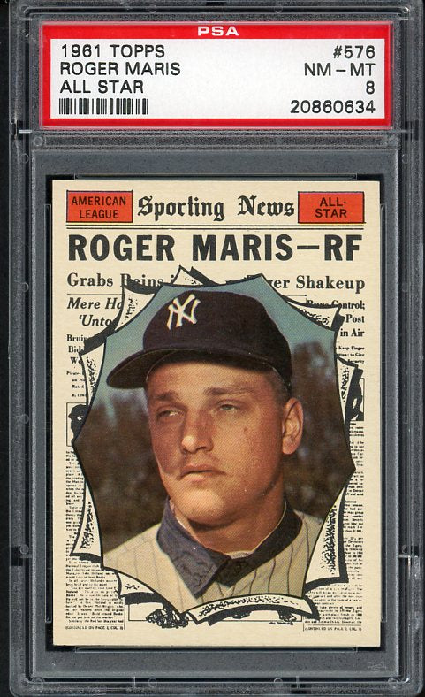 1961 Topps Baseball #576 Roger Maris A.S. Yankees PSA 8 NM/MT 519813