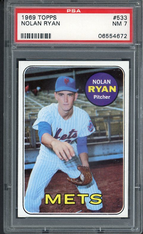 1969 Topps Baseball #533 Nolan Ryan Mets PSA 7 NM 519817