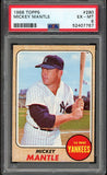 1968 Topps Baseball #280 Mickey Mantle Yankees PSA 6 EX-MT 519828