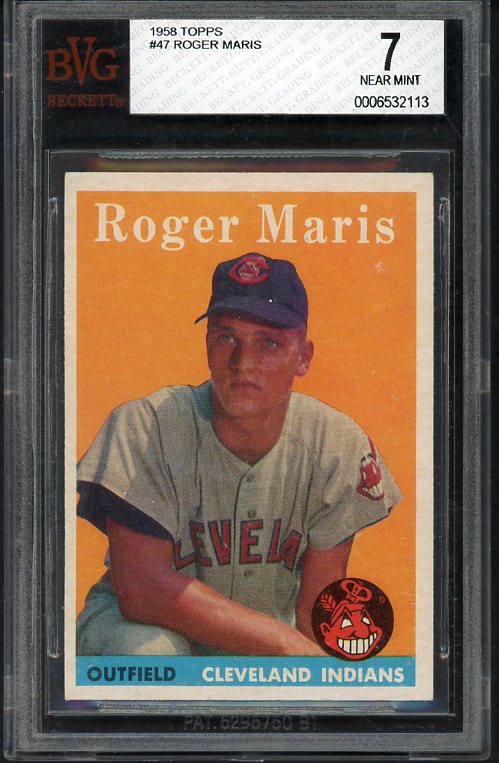 1958 Topps Baseball #047 Roger Maris Indians BVG 7 NM 519833