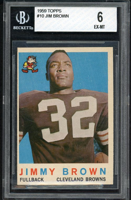 1959 Topps Football #010 Jim Brown Browns BVG 6 EX-MT 519834