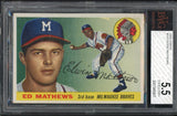 1955 Topps Baseball #155 Eddie Mathews Braves BVG 5.5 EX+ 519835