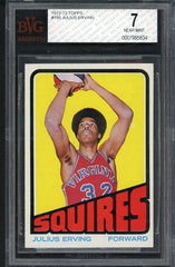 1972 Topps Basketball #195 Julius Erving Squires BVG 7 NM 519838