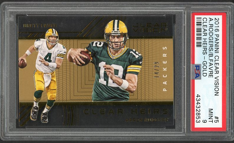 2016 Panini Clear Vision #005 Aaron Rodgers Brett Favre PSA 9 MINT 519865