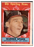 1959 Topps Baseball #571 Warren Spahn A.S. Braves Good 519879