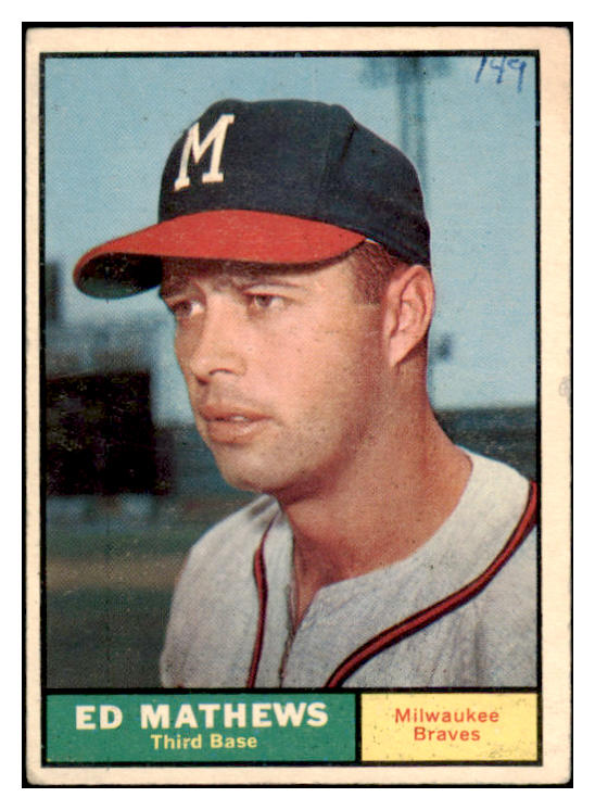 1961 Topps Baseball #120 Eddie Mathews Braves Good 519897