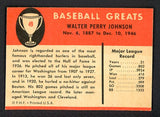 1961 Fleer Baseball #049 Walter Johnson Indians EX-MT 519906