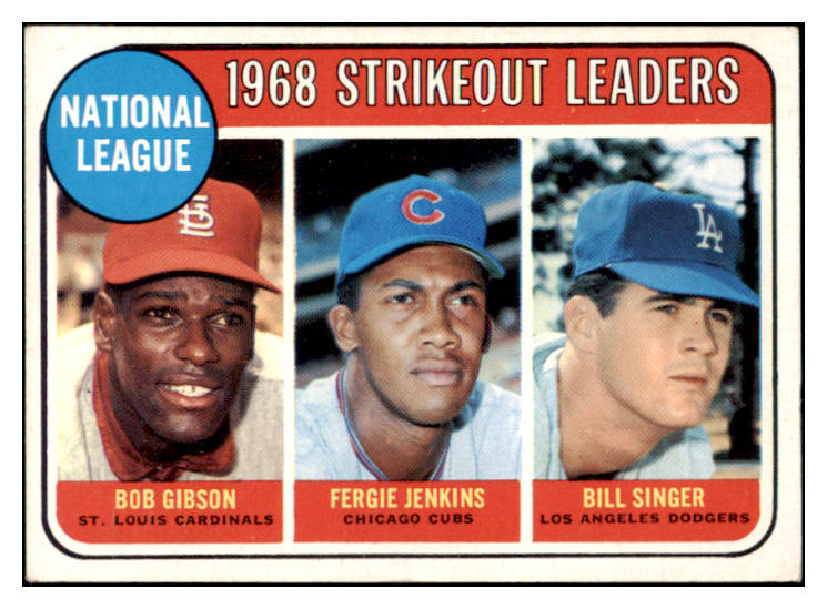 1969 Topps Baseball #012 N.L. Strike Out Leaders Bob Gibson EX-MT 519927