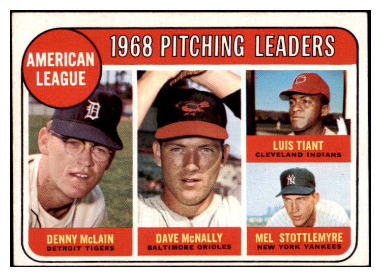 1969 Topps Baseball #009 A.L. Win Leaders Denny McLain EX-MT 519928