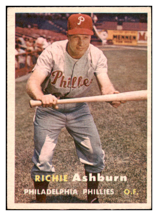 1957 Topps Baseball #070 Richie Ashburn Phillies EX+/EX-MT 520010