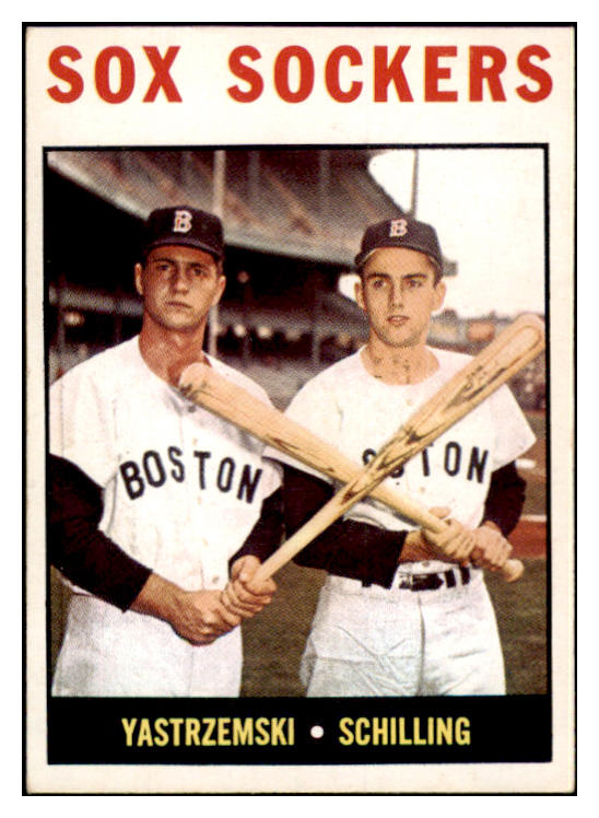 1964 Topps Baseball #182 Carl Yastrzemski Chuck Schilling EX+/EX-MT 520043