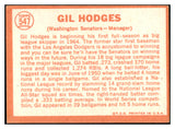 1964 Topps Baseball #547 Gil Hodges Senators EX-MT 520055