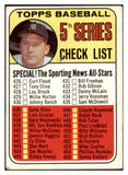 1969 Topps Baseball #412 Checklist 5 Mickey Mantle VG-EX 520112