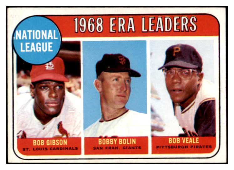 1969 Topps Baseball #008 N.L. ERA Leaders Bob Gibson EX-MT 520122