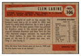 1954 Bowman Baseball #106 Clem Labine Dodgers EX-MT 520131