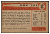 1954 Bowman Baseball #080 Johnny Logan Braves EX-MT 520158