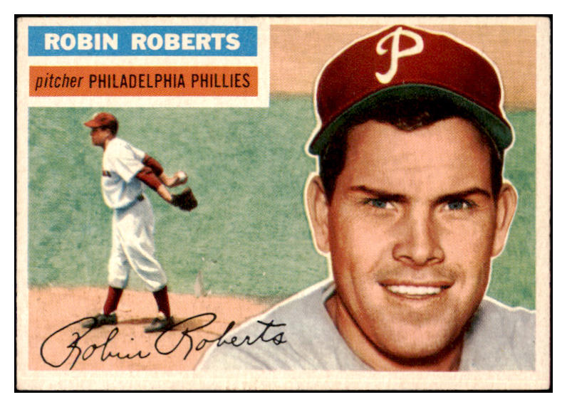 1956 Topps Baseball #180 Robin Roberts Phillies EX-MT Gray 520182