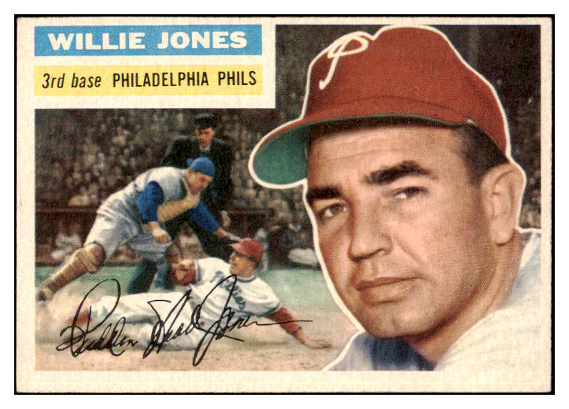 1956 Topps Baseball #127 Willie Jones Phillies EX-MT Gray 520203