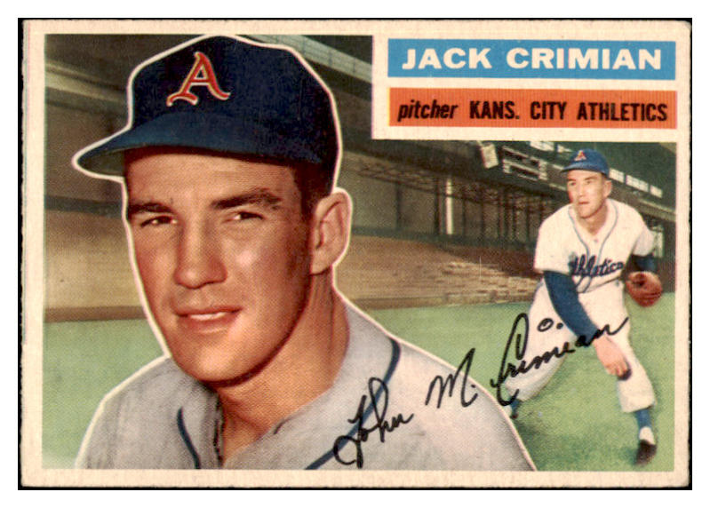 1956 Topps Baseball #319 Jack Crimian A's EX-MT 520221