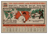 1956 Topps Baseball #329 Lou Berberet Senators EX-MT 520240