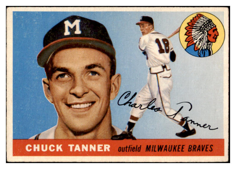 1955 Topps Baseball #161 Chuck Tanner Braves EX-MT 520241