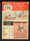 1953 Topps Baseball #220 Satchel Paige Browns Good ink back 520263