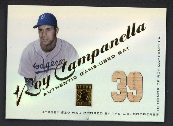 2001 Topps Tribute #RB-RC Roy Campanella Dodgers Bat Relic 520284