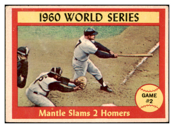 1961 Topps Baseball #307 World Series Game 2 Mickey Mantle VG-EX 520297