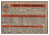 1957 Topps Baseball #317 New York Giants Team VG-EX 520300