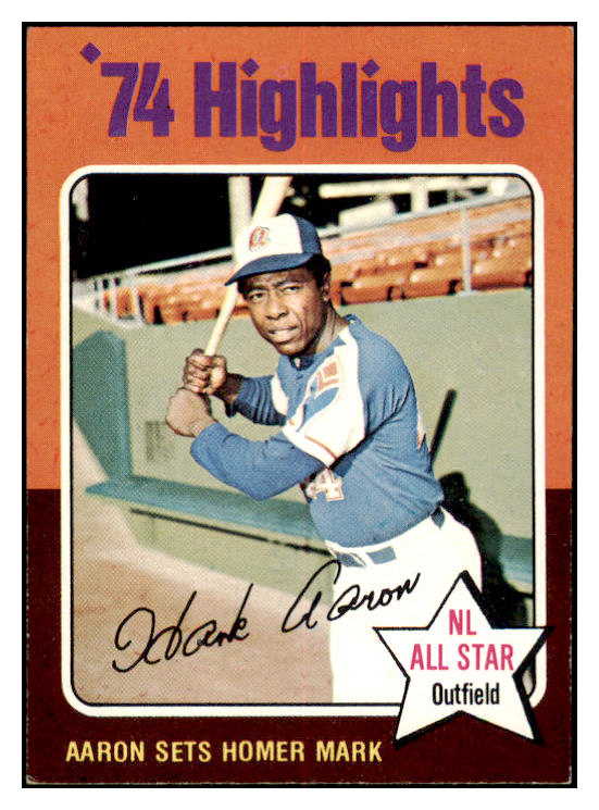 1975 Topps Baseball #001 Hank Aaron HL Braves EX-MT 520323