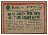 1975 Topps Baseball #001 Hank Aaron HL Braves EX-MT 520323