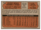 1972 Topps Baseball #433 Johnny Bench Reds VG-EX 520336