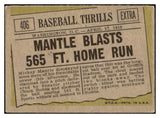 1961 Topps Baseball #406 Mickey Mantle IA Yankees VG 520345