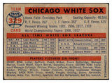 1957 Topps Baseball #329 Chicago White Sox Team FR-GD 520360