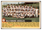 1956 Topps Baseball #100 Baltimore Orioles Team VG White 520364