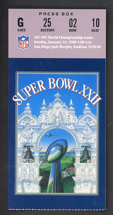 1988 Super Bowl XXII Ticket Stub EX-MT 520429