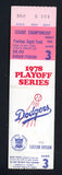 1978 NLCS Game 3 Ticket Dodgers vs Phillies VG 520437