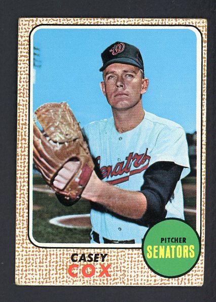 1968 Topps Baseball #066 Casey Cox Senators VG Yellow Letter 520462