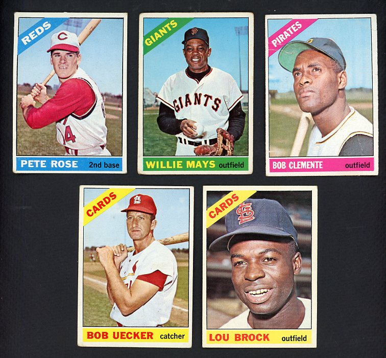 1966 Topps Set Lot 5 Stars FR-GD Clemente Mays Rose 520464