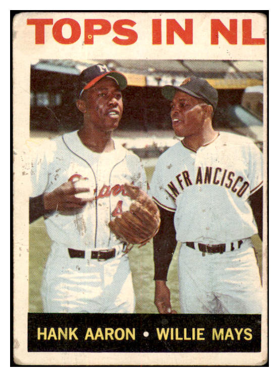 1964 Topps Baseball #423 Hank Aaron Willie Mays FR-GD 520473