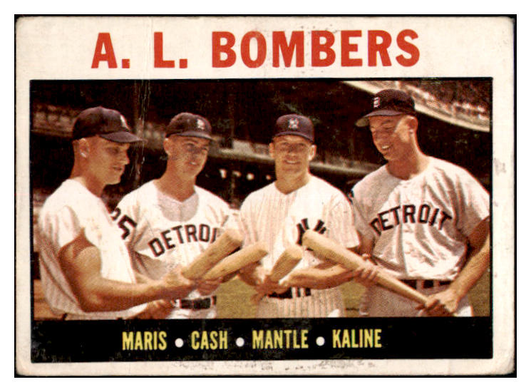 1964 Topps Baseball #331 Mickey Mantle Al Kaline Roger Maris FR-GD 520477