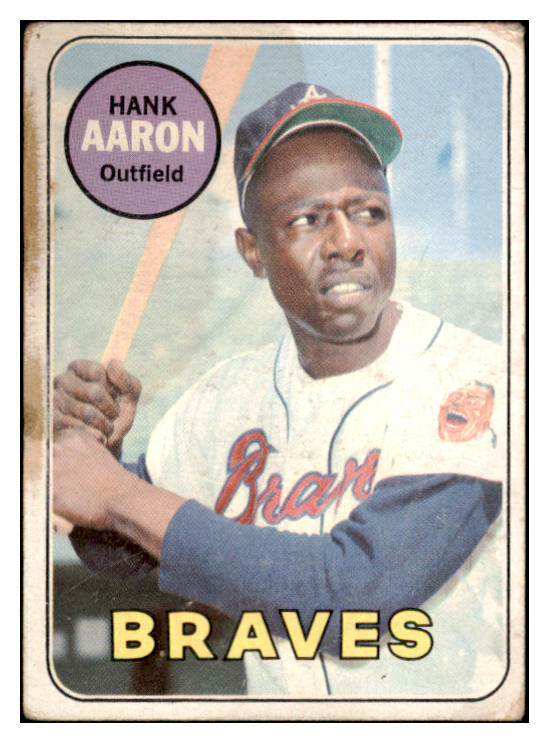 1969 Topps Baseball #100 Hank Aaron Braves Poor 520495