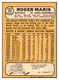 1968 Topps Baseball #330 Roger Maris Cardinals VG 520496